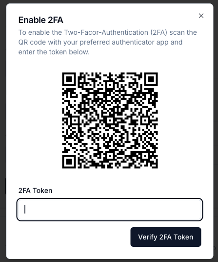 2FA QR Code Dialog