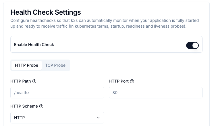 QuickStack App Settings